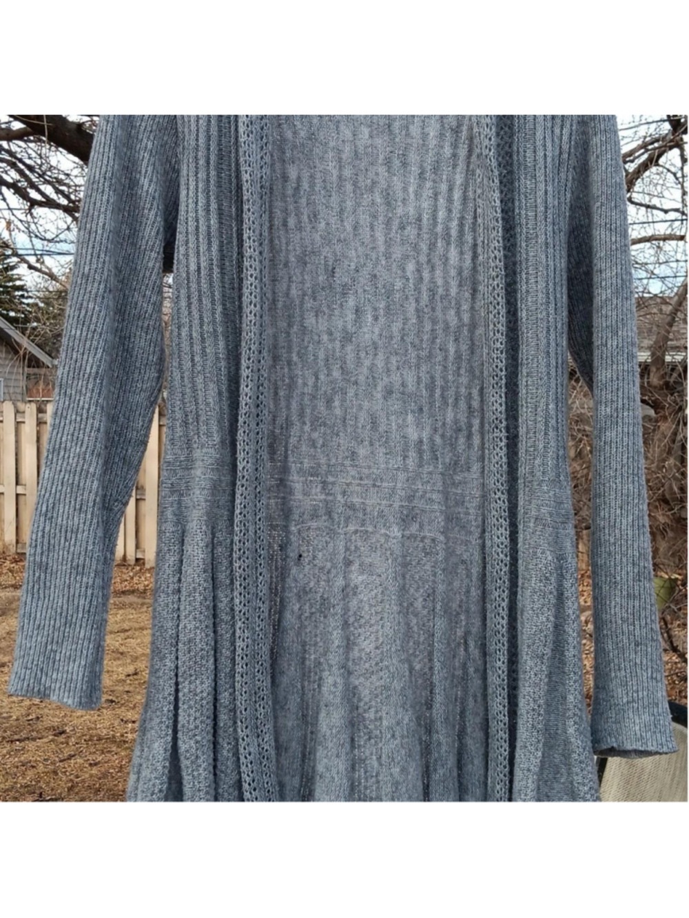 Shein Cardigan Sweater Open Front Pale Blue Size S - Picture 2 of 8